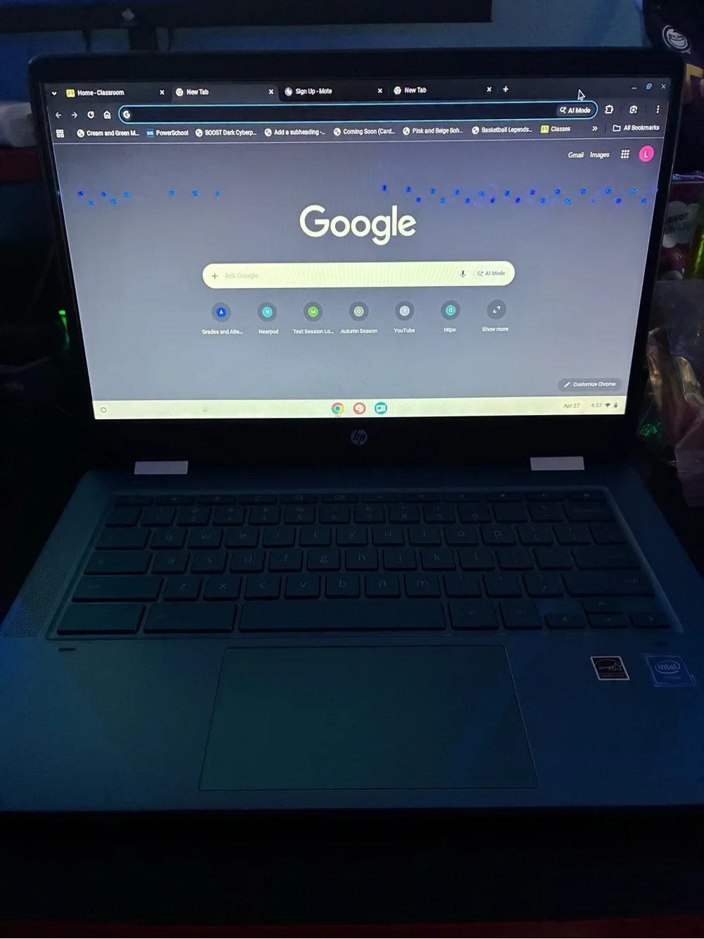 HP Laptop in Teal/Blue Finish with Integrated Webcam